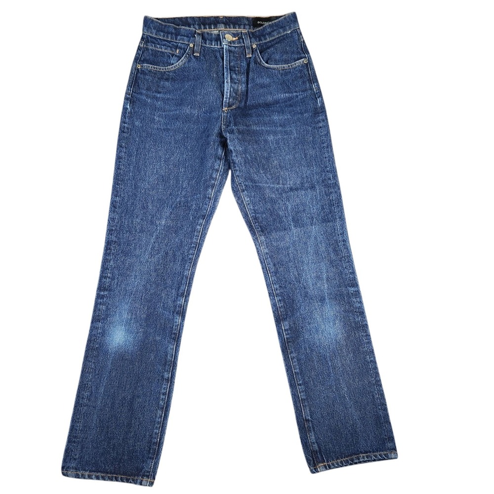 Goldsign Jeans Womens Size 25 Straight Leg Button Fly Dark Wash Blue Denim Pants